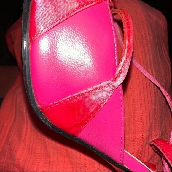 VTG Frederick’s of Hollywood  pink lace heels sz 8.5 - Picture 6 of 9